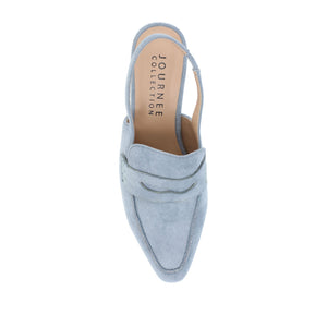 AMORY KITTEN HEEL LOAFERS IN VEGAN LEATHER - Blue