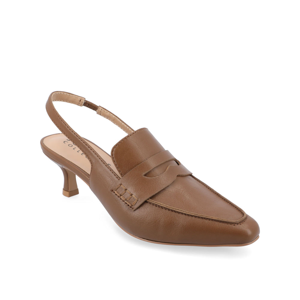 AMORY KITTEN HEEL LOAFERS IN FAUX LEATHER