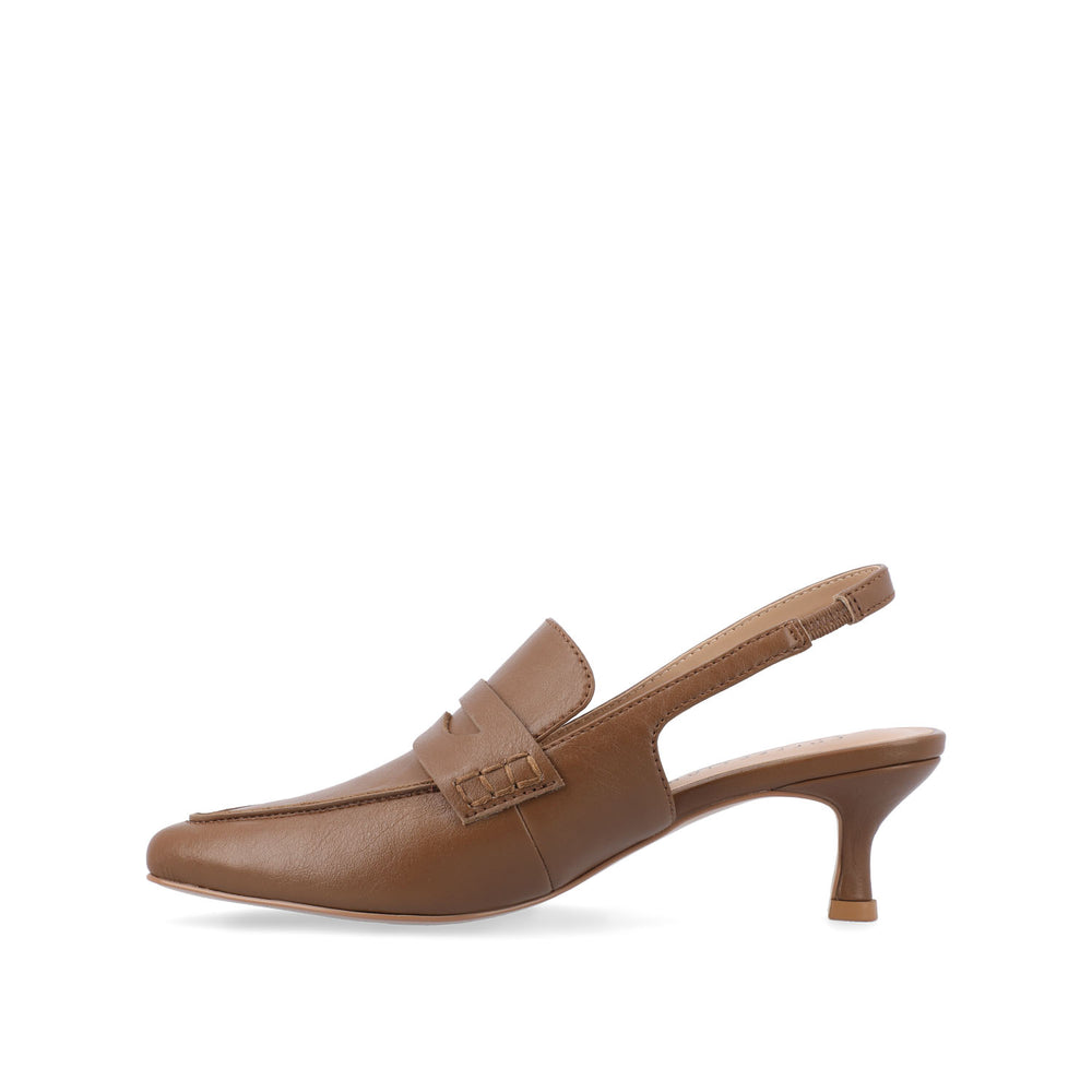 AMORY KITTEN HEEL LOAFERS IN FAUX LEATHER