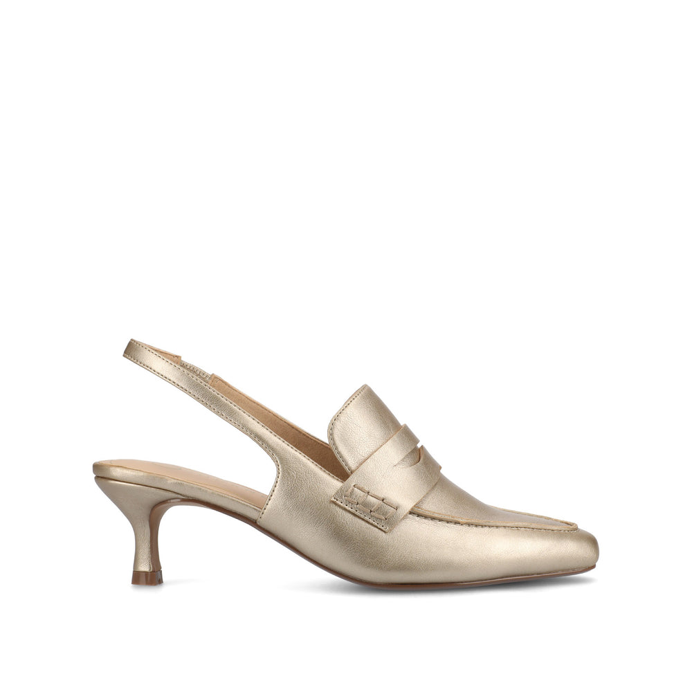 AMORY KITTEN HEEL LOAFERS IN FAUX LEATHER