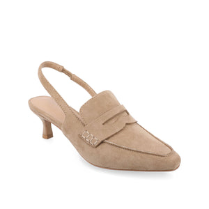 AMORY KITTEN HEEL LOAFERS IN VEGAN LEATHER - Taupe