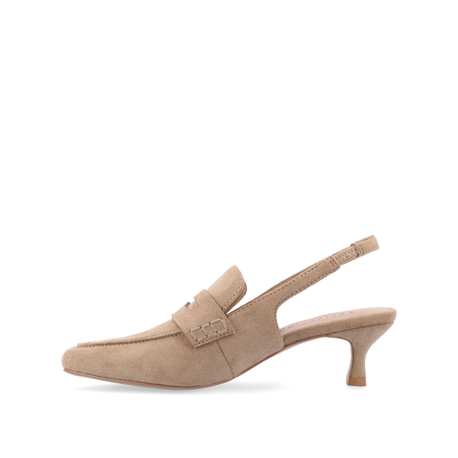 AMORY KITTEN HEEL LOAFERS IN VEGAN LEATHER - Taupe