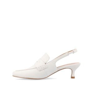 AMORY KITTEN HEEL LOAFERS IN VEGAN LEATHER - White