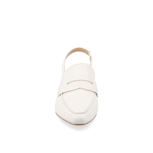 AMORY KITTEN HEEL LOAFERS IN VEGAN LEATHER IN WIDE - White