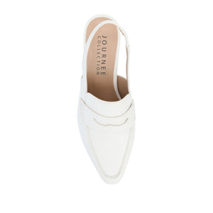 AMORY KITTEN HEEL LOAFERS IN VEGAN LEATHER - White