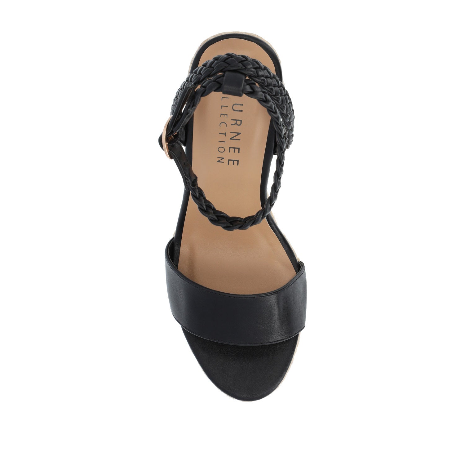 ANDIAH ESPADRILLE WEDGE HEELED SANDALS - Black