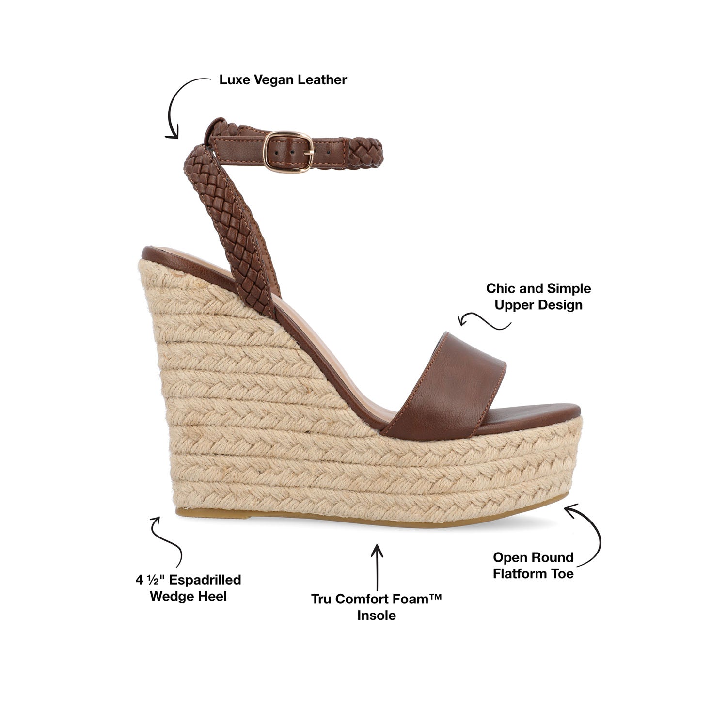 ANDIAH ESPADRILLE WEDGE HEELED SANDALS - Rosewood