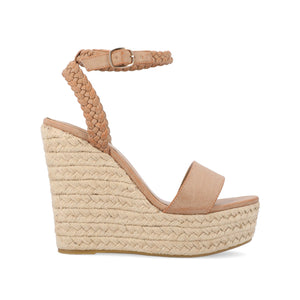 ANDIAH ESPADRILLE WEDGE HEELED SANDALS - Nude