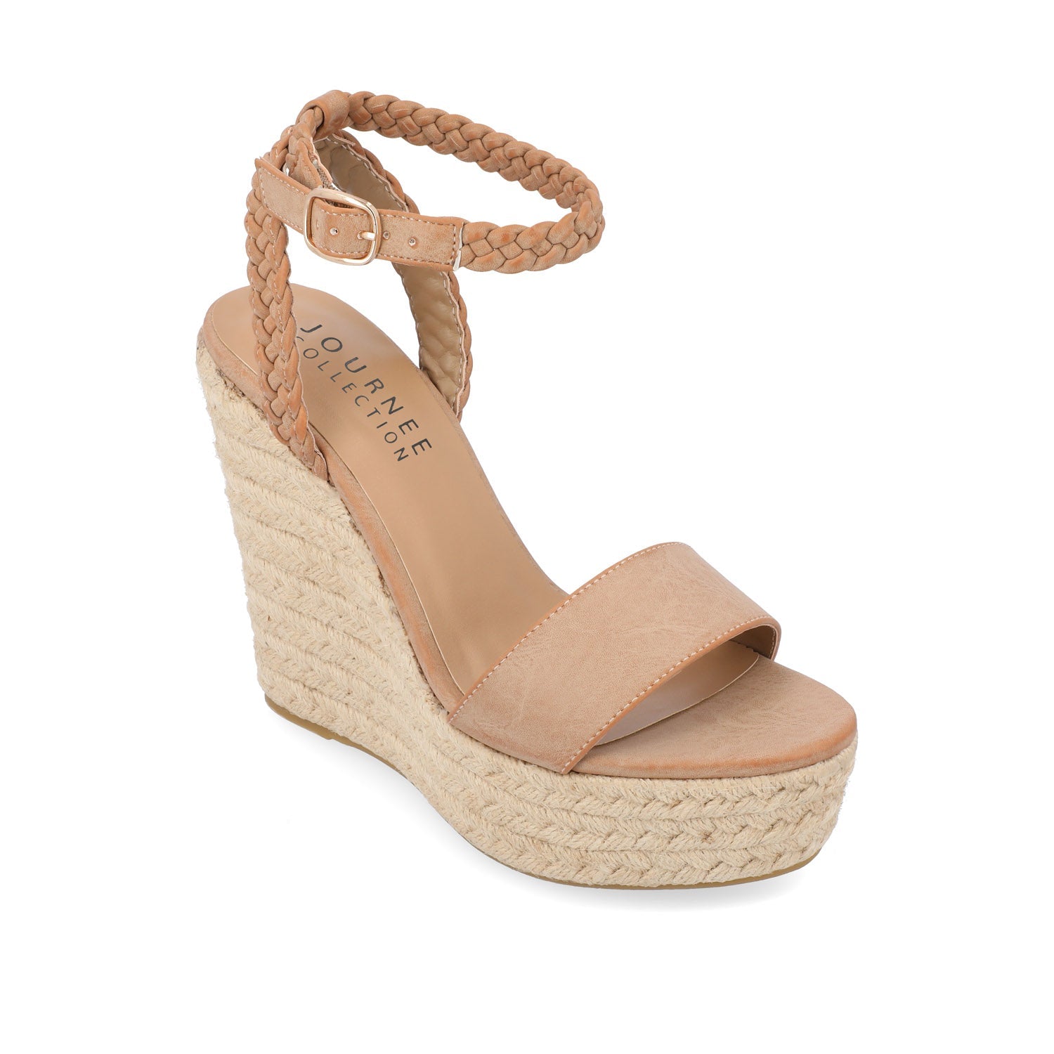 ANDIAH ESPADRILLE WEDGE HEELED SANDALS - Nude