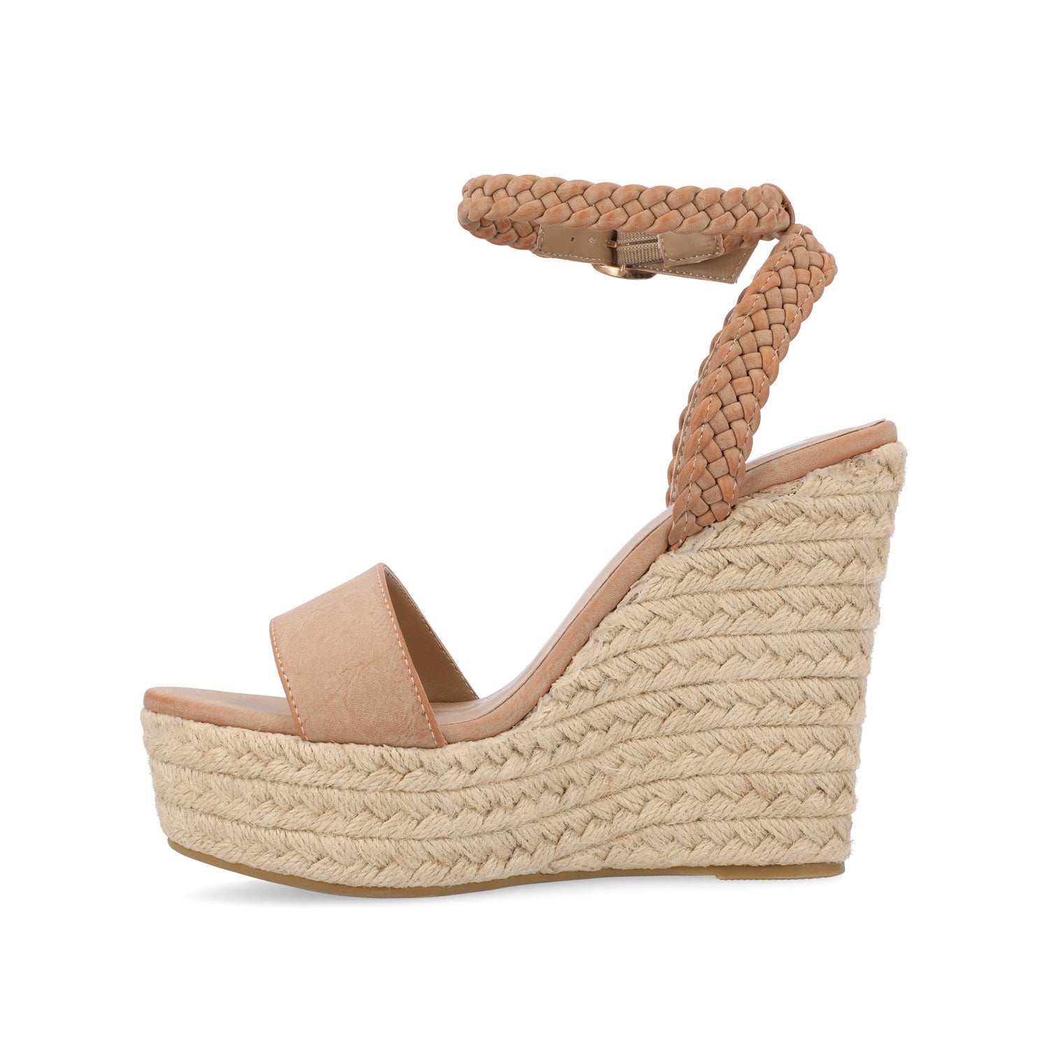 ANDIAH ESPADRILLE WEDGE HEELED SANDALS - Nude