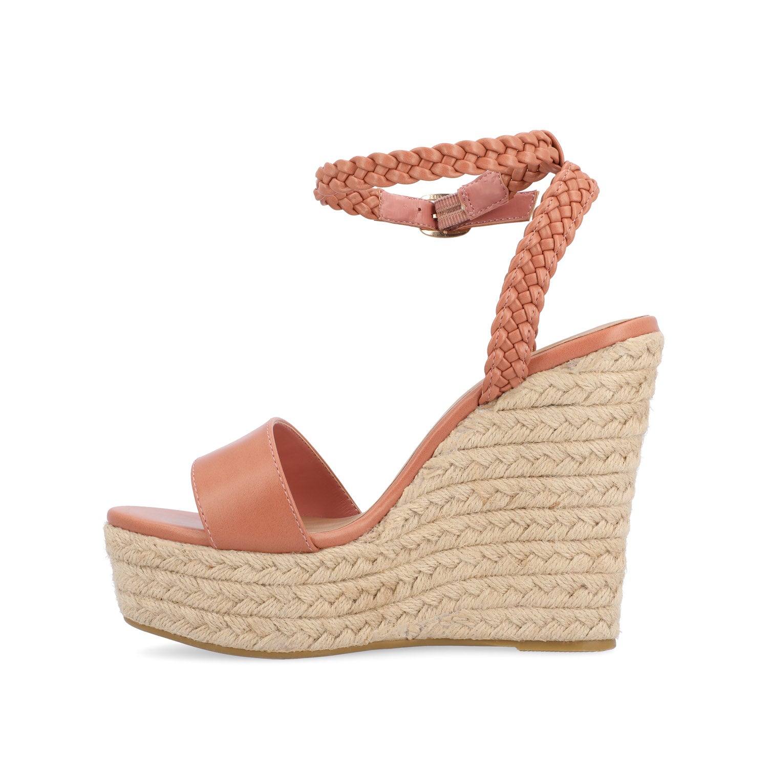 ANDIAH ESPADRILLE WEDGE HEELED SANDALS - Rosewood