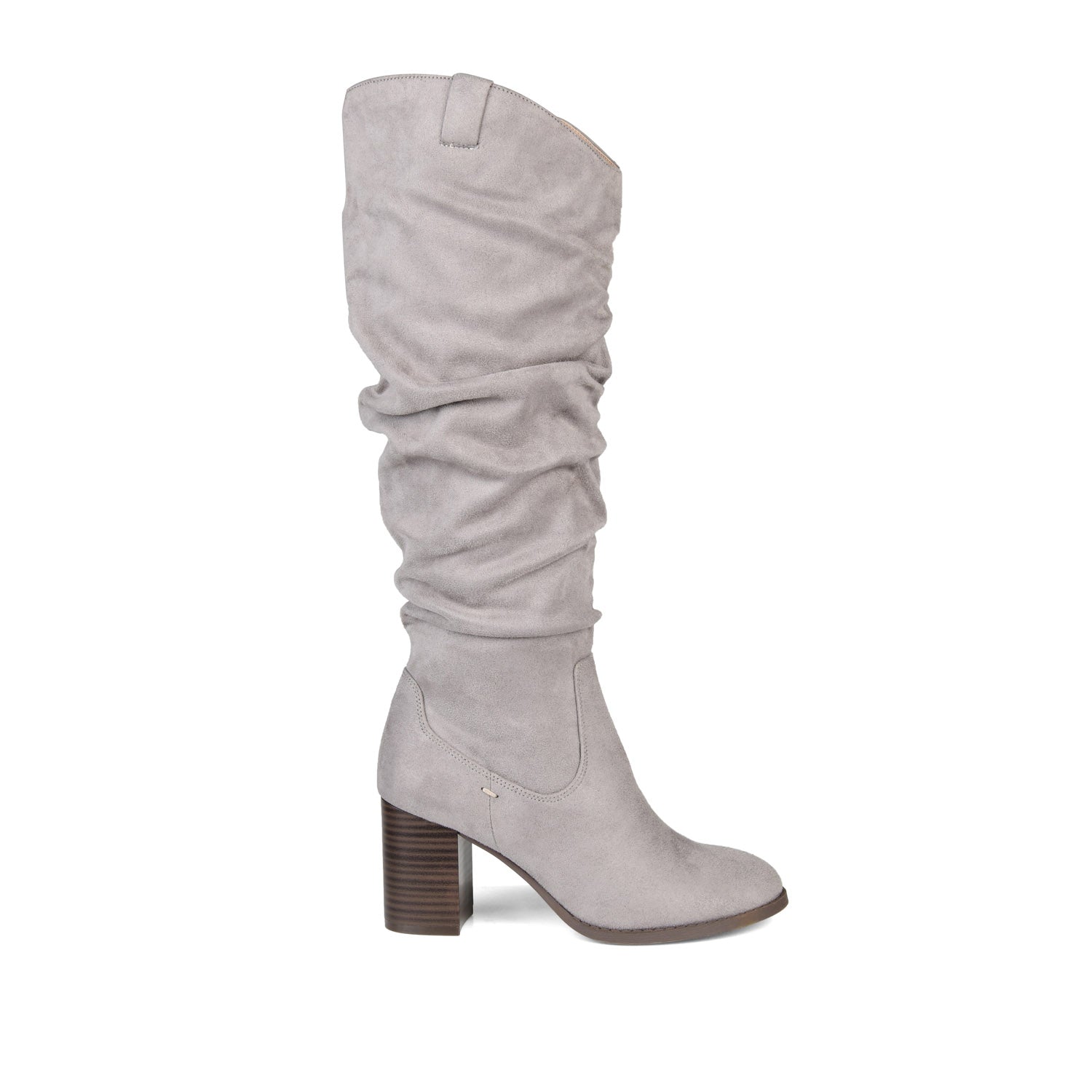 ANEIL KNEE HIGH BOOTS IN X-WIDE CALF - Grey Faux Suede