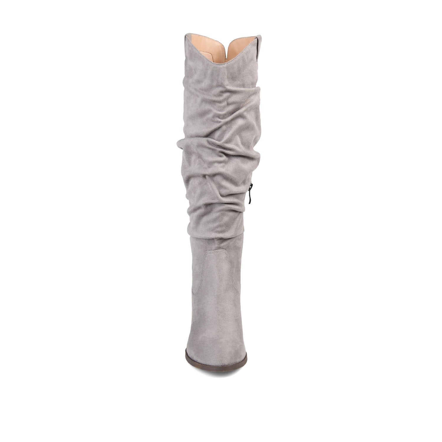 ANEIL KNEE HIGH BOOTS IN WIDE CALF - Grey Faux Suede