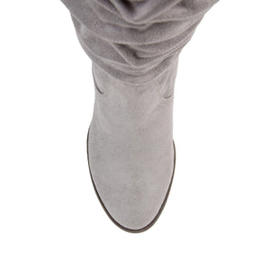 ANEIL BOOTS IN WIDE WIDTH (FOOTBED) - Grey Faux Suede