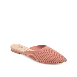 ANIEE STATEMENT KNIT FABRIC MULE FLATS IN WIDE - Clay
