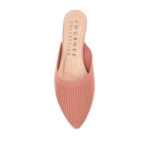 ANIEE STATEMENT KNIT FABRIC MULE FLATS IN WIDE - Clay