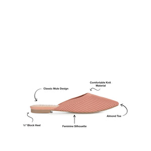 ANIEE STATEMENT KNIT FABRIC MULE FLATS IN WIDE - Clay