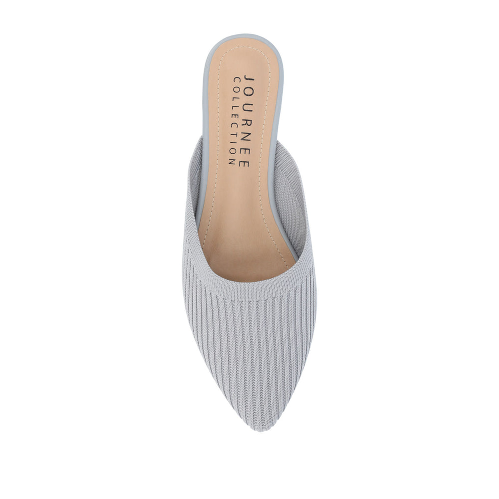 ANIEE MULE FLATS IN STATEMENT KNIT FABRIC