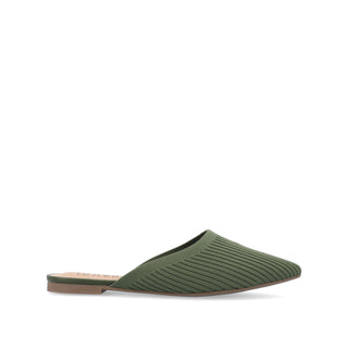 ANIEE STATEMENT KNIT FABRIC MULE FLATS IN WIDE