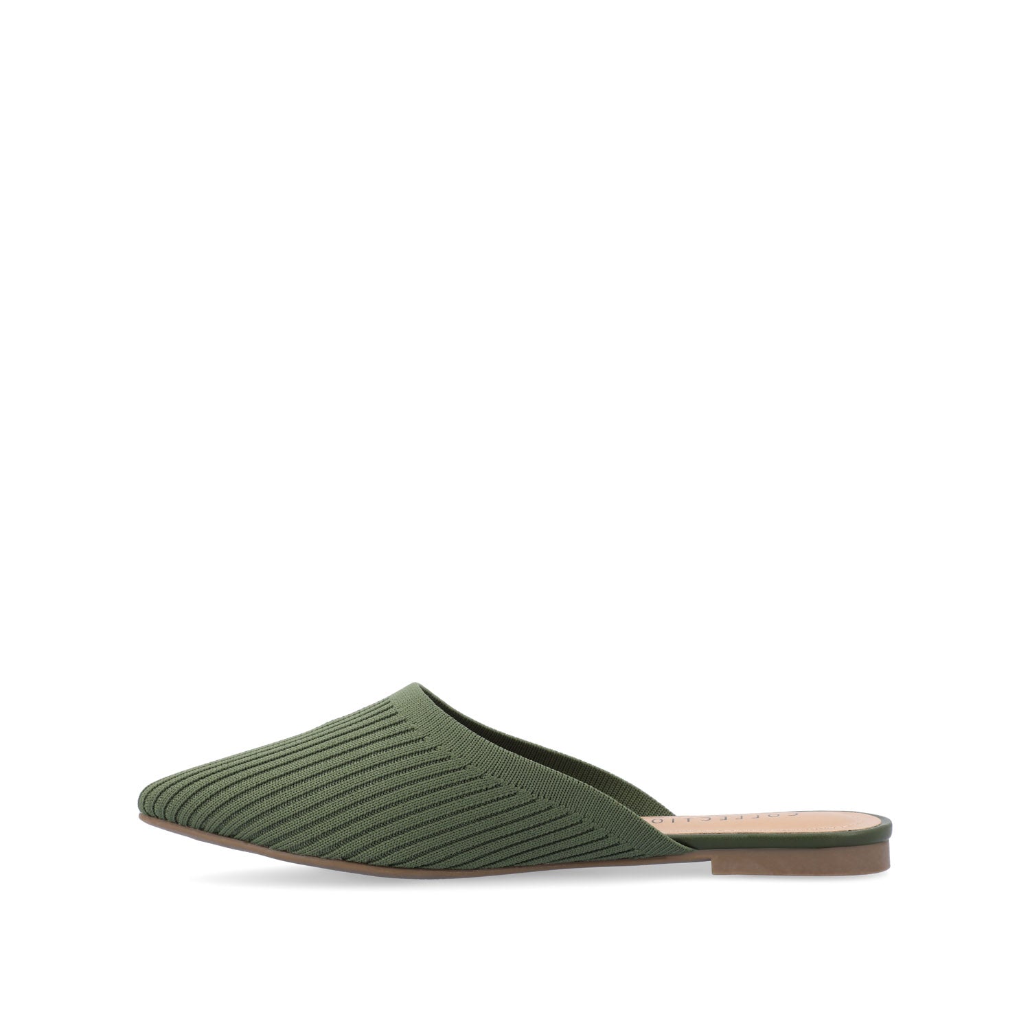ANIEE MULE FLATS IN STATEMENT KNIT FABRIC - Olive