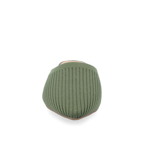 ANIEE STATEMENT KNIT FABRIC MULE FLATS IN WIDE - Olive