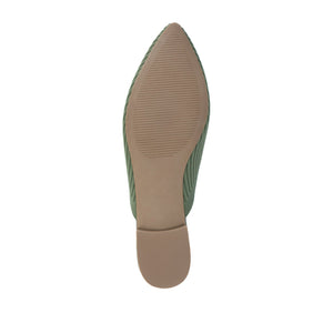 ANIEE MULE FLATS IN STATEMENT KNIT FABRIC - Olive