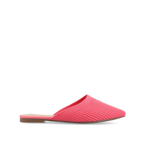 ANIEE STATEMENT KNIT FABRIC MULE FLATS IN WIDE - Pink