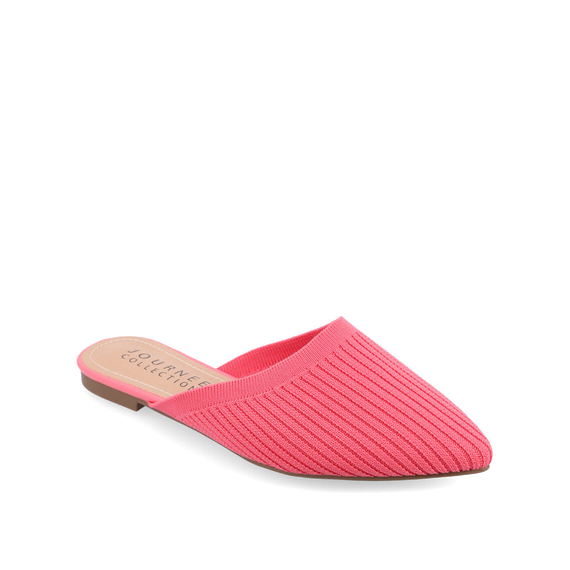 ANIEE MULE FLATS IN STATEMENT KNIT FABRIC
