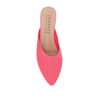 ANIEE STATEMENT KNIT FABRIC MULE FLATS IN WIDE