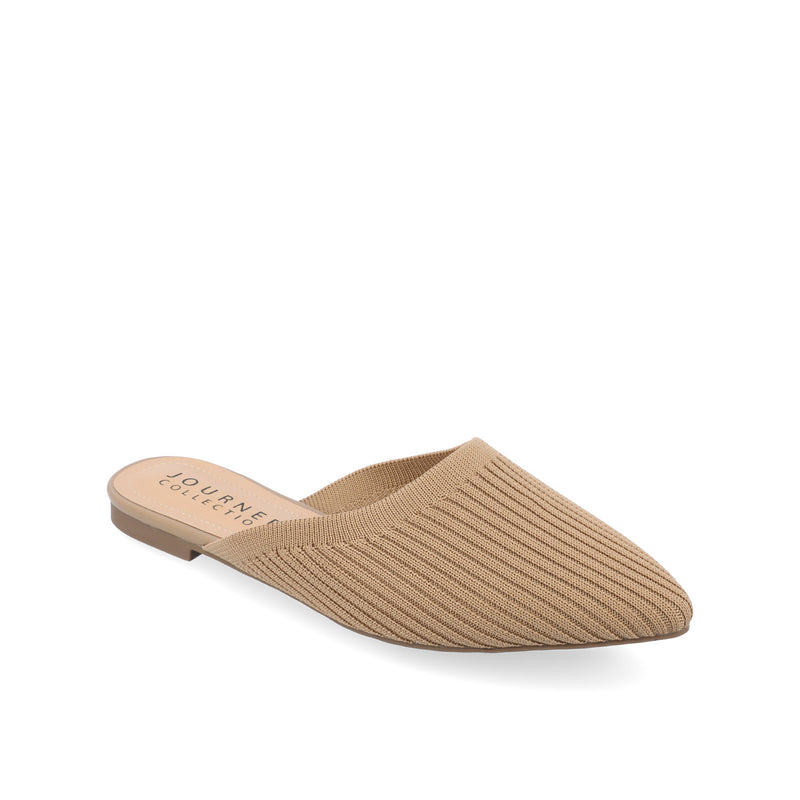 ANIEE MULE FLATS IN STATEMENT KNIT FABRIC