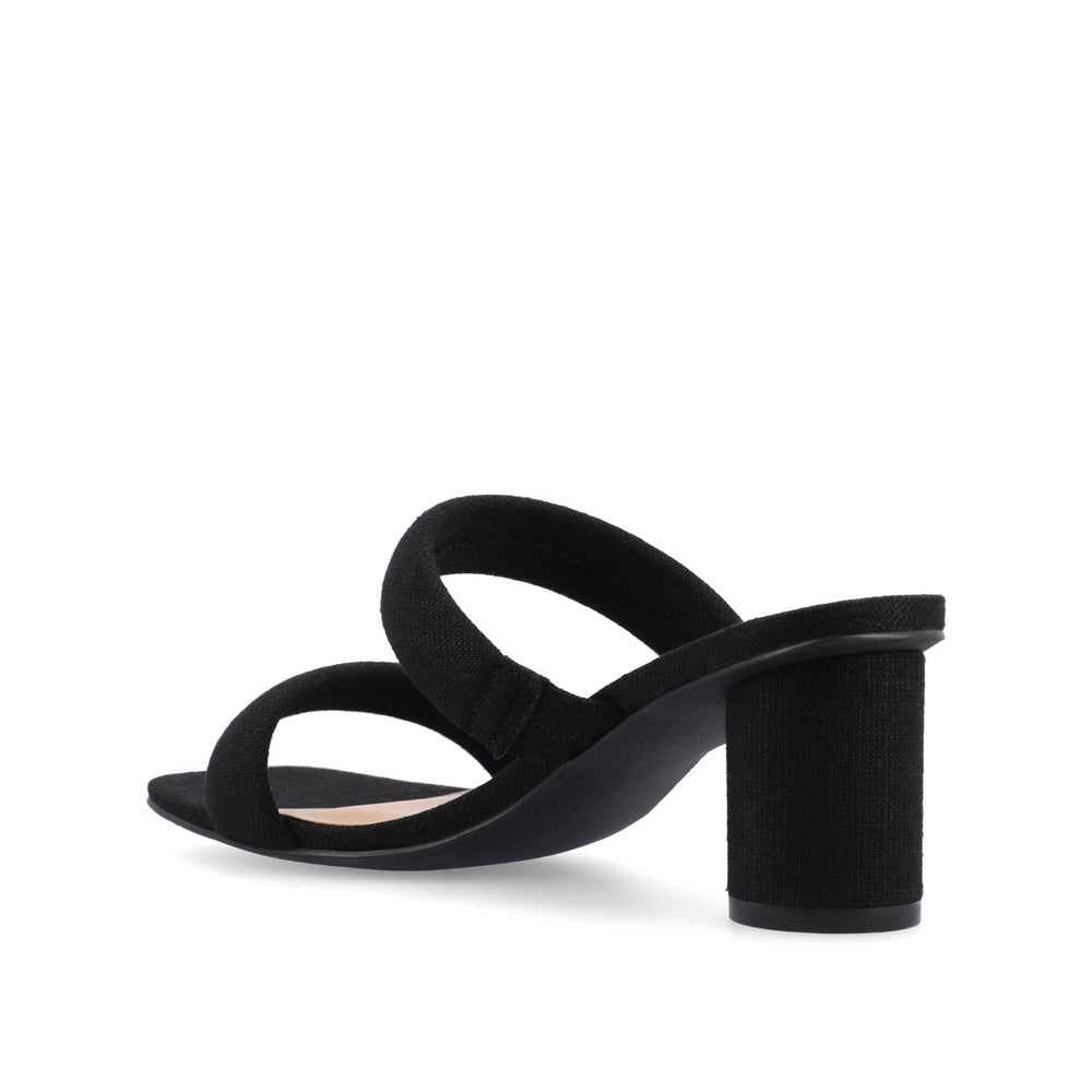 ANIKO BLOCK HEEL MULES IN FABRIC