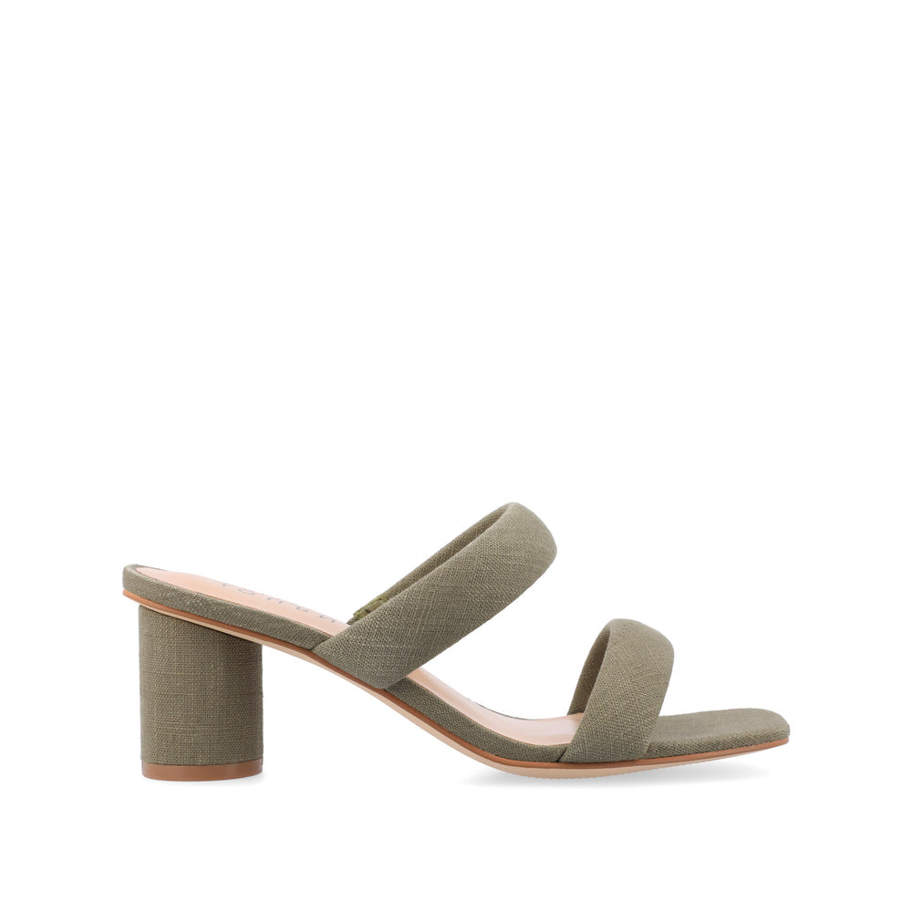 ANIKO BLOCK HEEL MULES IN FABRIC