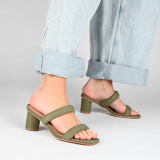 ANIKO BLOCK HEEL MULES IN FABRIC