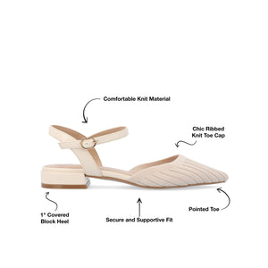 ANSLEY KNIT FABRIC FLATS IN WIDE - Beige