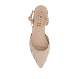 ANSLEY KNIT FABRIC FLATS IN WIDE - Tan