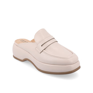 ANTONINA MULED FLATS IN VEGAN LEATHER - Off White