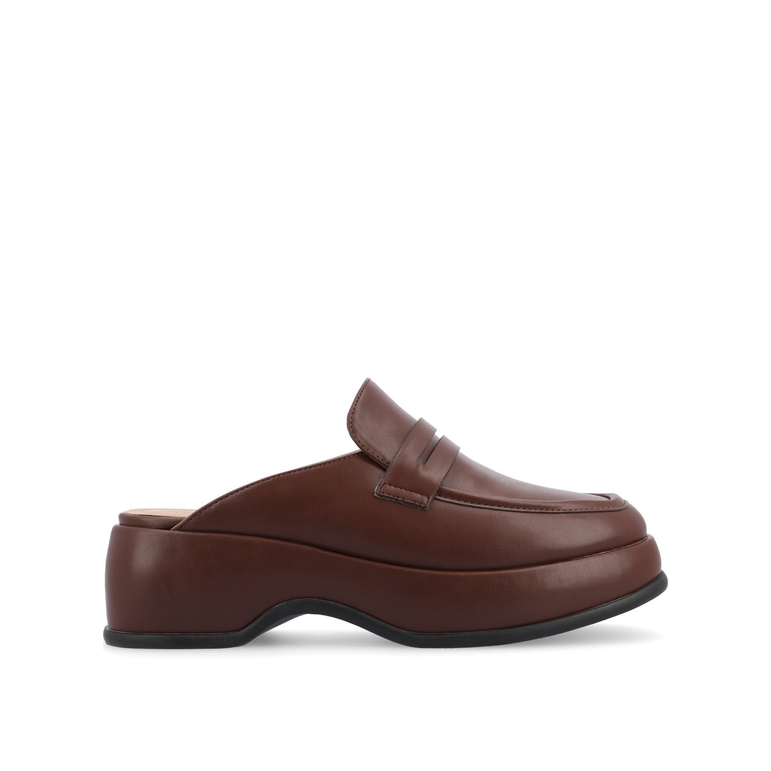 ANTONINA MULED FLATS IN VEGAN LEATHER - Brown
