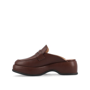 ANTONINA MULED FLATS IN FAUX LEATHER