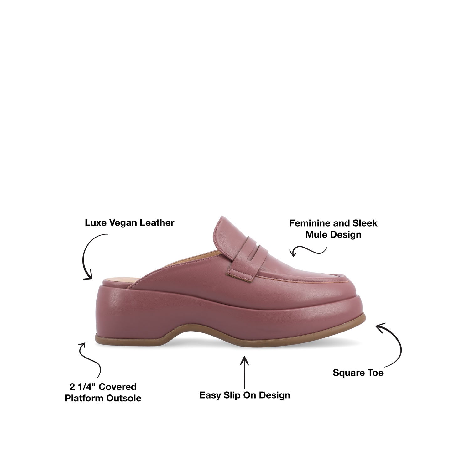 ANTONINA MULED FLATS IN FAUX LEATHER