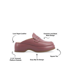 ANTONINA MULED FLATS IN VEGAN LEATHER - Pink