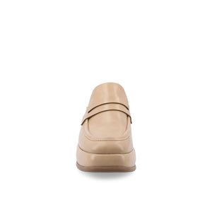 ANTONINA MULED FLATS IN VEGAN LEATHER - Tan
