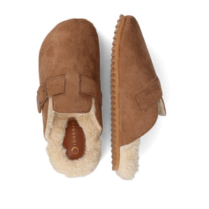 ARDENN SLIPPERS IN FAUX FUR - Tan Faux Suede