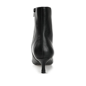 ARELY POINTED TOE BOOTIES IN VEGAN LEATHER - Black PU