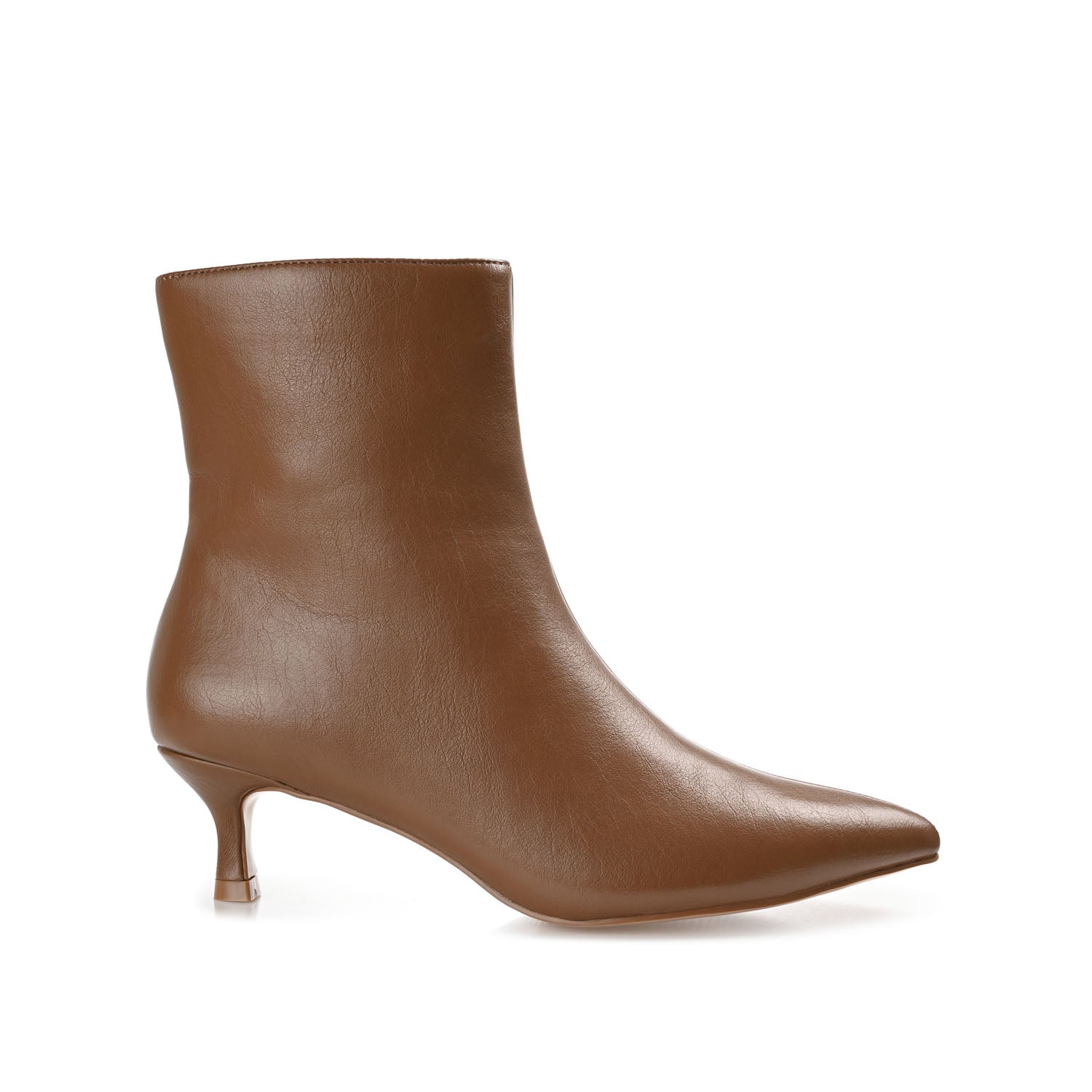 ARELY POINTED TOE BOOTIES IN VEGAN LEATHER - Brown PU