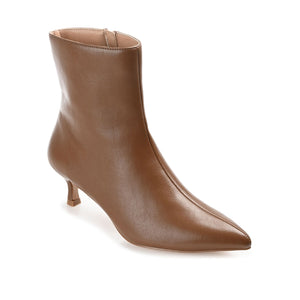 ARELY POINTED TOE BOOTIES IN VEGAN LEATHER - Brown PU