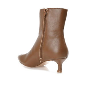 ARELY POINTED TOE BOOTIES IN WIDE - Brown PU