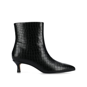 ARELY POINTED TOE BOOTIES - Black Croco