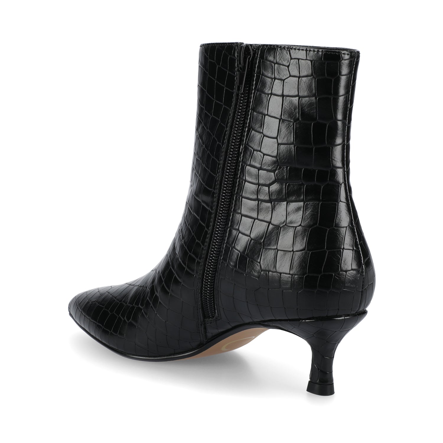 ARELY POINTED TOE BOOTIES - Black Croco
