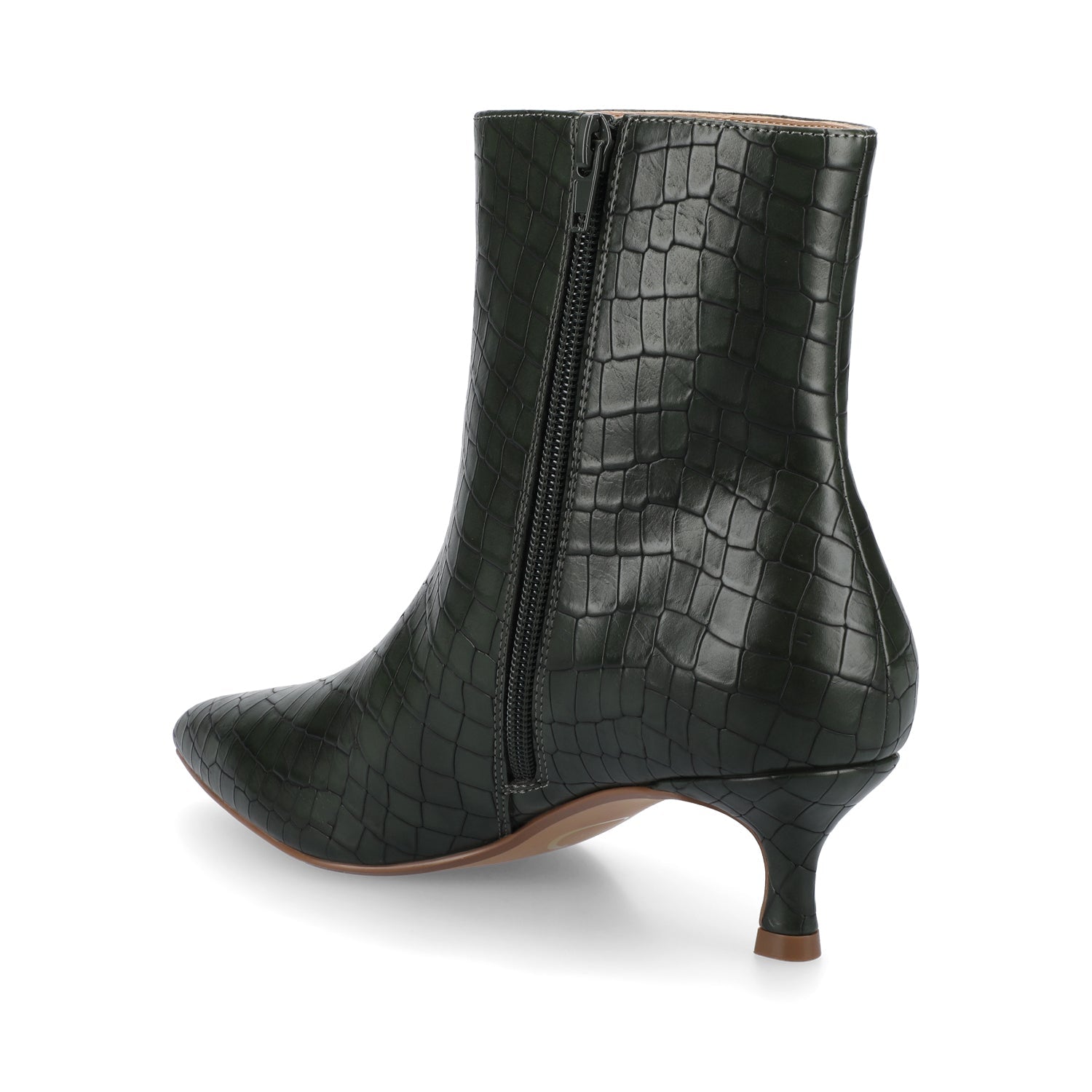 ARELY POINTED TOE BOOTIES - Olive Croco