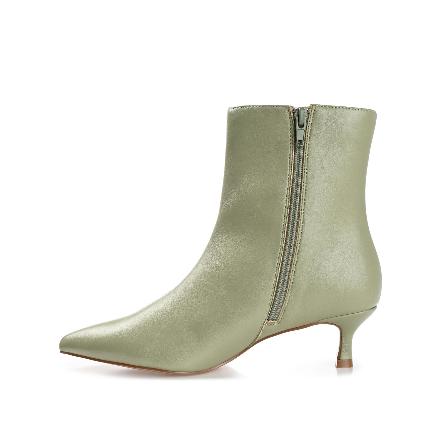 ARELY POINTED TOE BOOTIES IN VEGAN LEATHER - Green PU